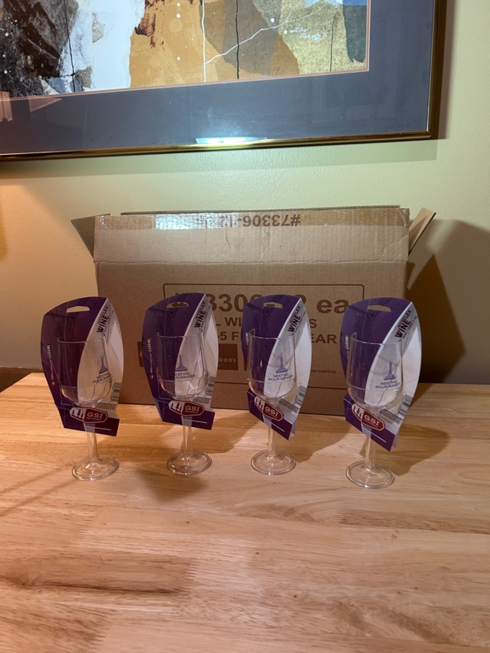 Set of Four (4) NEW GSI Outdoors Nesting Wine Glass Camping Picnic Lightweight